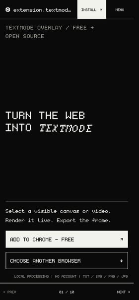 Textmode Overlay Mobile Preview