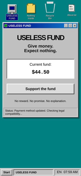 The Useless Fund Mobile Preview