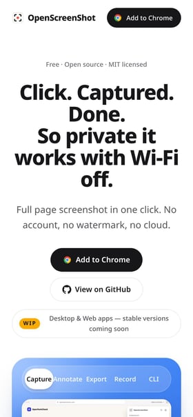 OpenScreenShot Mobile Preview