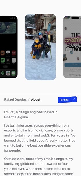 Rafael Derolez — One Page Website Award
