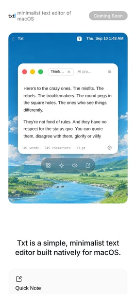 Txt Text Editor Mobile Preview