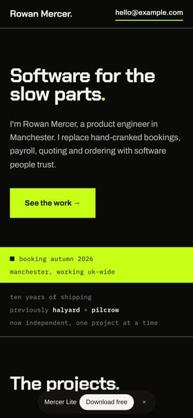 Mercer Lite Mobile Preview