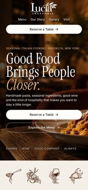 Restaurant Website Mobile Preview