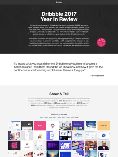 Dribbble 2017 Year In Review Thumbnail Preview