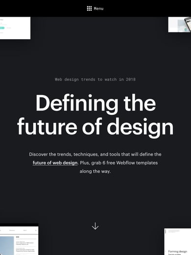 Webflow Design Trends 2018 Thumbnail Preview