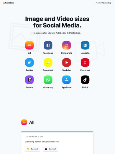 SocialSizes 2.0 Thumbnail Preview