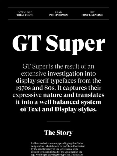 GT Super Typeface Thumbnail Preview