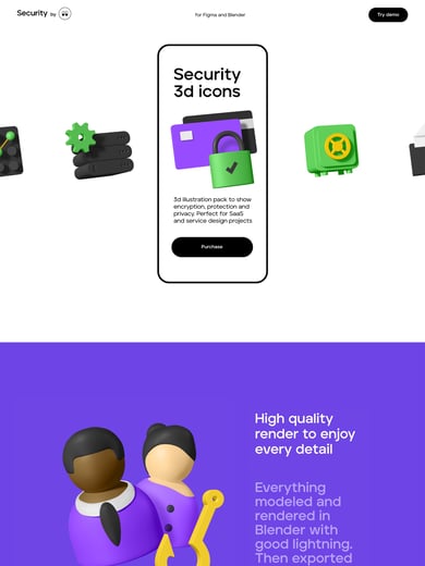 Security 3D Icons Thumbnail Preview