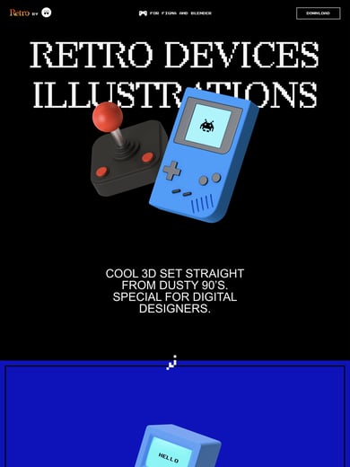 Retro Electronic 3D Illustrations Thumbnail Preview