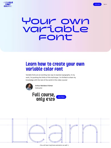 Variable Font Course Thumbnail Preview