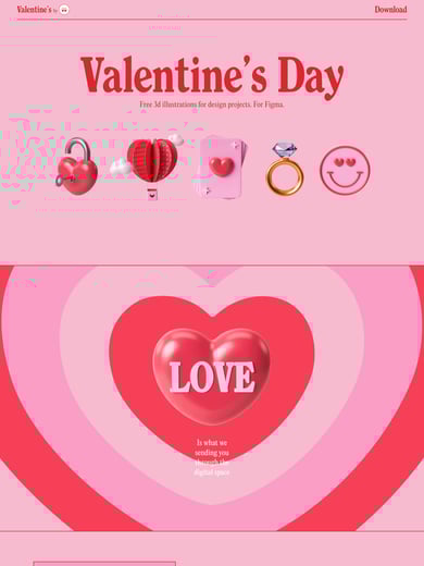 Valentine’s Day 3D Illustrations Thumbnail Preview