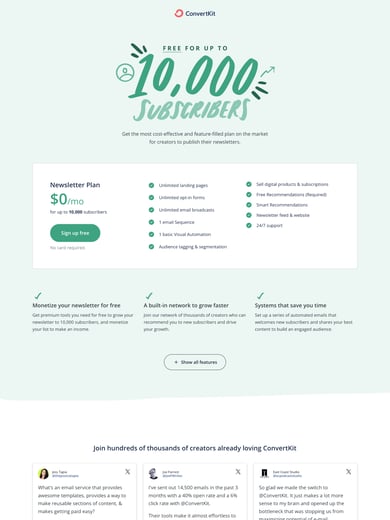 Convert Kit – Newsletter Plan Thumbnail Preview