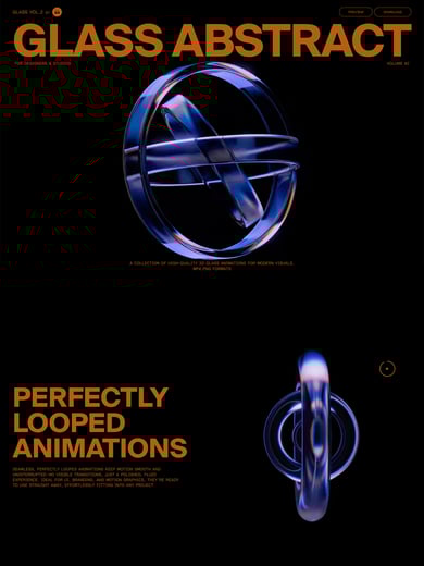 Glass abstract animated shapes Thumbnail Preview