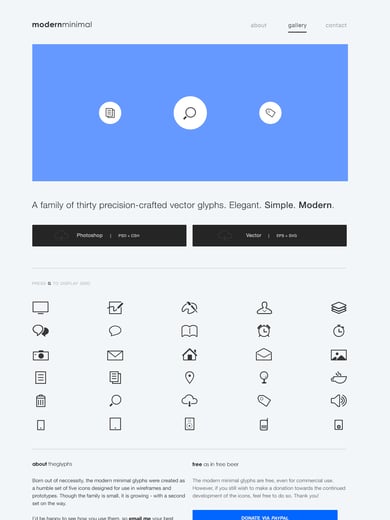Modern Minimal Glyphs Thumbnail Preview