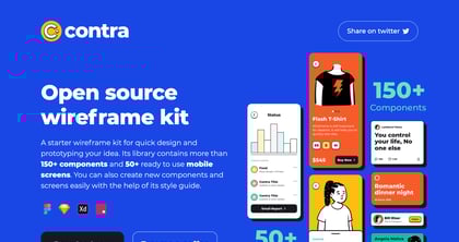Contra Wireframe Kit Thumbnail Preview