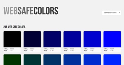 Web Safe Colors Thumbnail Preview