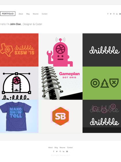 DribbbleFolio Template Thumbnail Preview