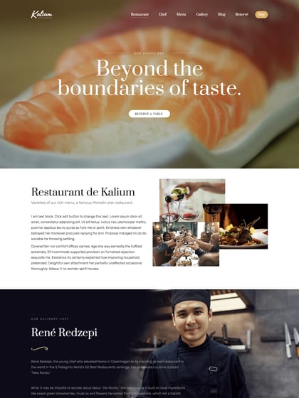Kalium Restaurant Template Thumbnail Preview