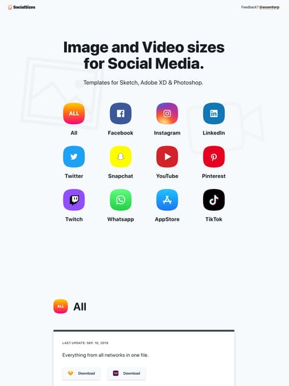 SocialSizes 2.0 Thumbnail Preview