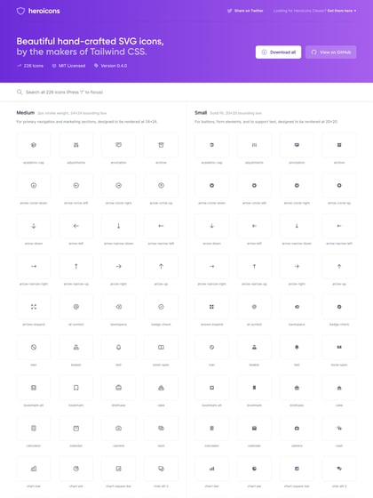 Heroicons v1 Thumbnail Preview