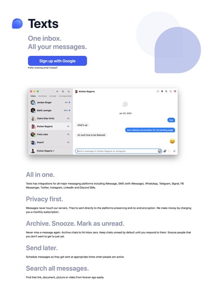 Texts Thumbnail Preview