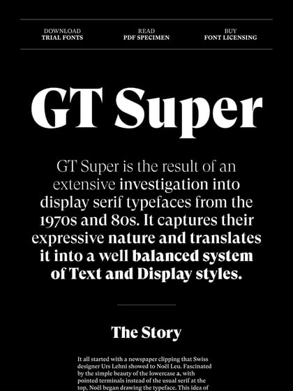 GT Super Typeface Thumbnail Preview