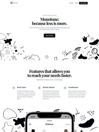 Monotone Template Thumbnail Preview