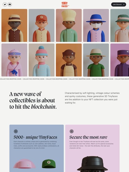 TinyFaces NFT Thumbnail Preview