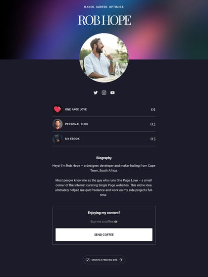 Unfold Bio Sites Template Thumbnail Preview