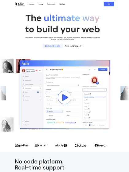 Italic Template Thumbnail Preview