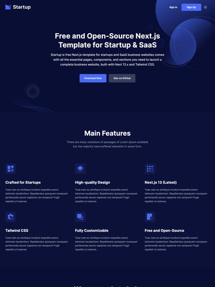 Startup Template Thumbnail Preview
