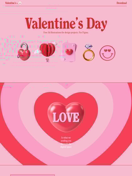 Valentine’s Day 3D Illustrations Thumbnail Preview
