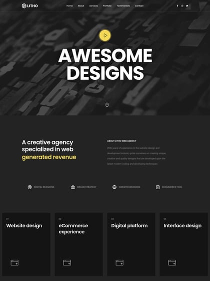 Litho ReactJS Template Thumbnail Preview