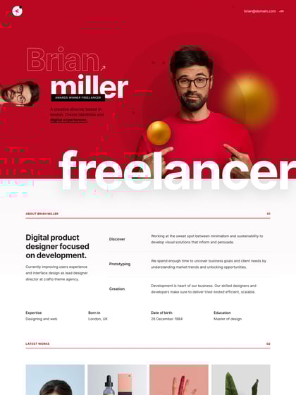 Crafto Freelancer Template Thumbnail Preview