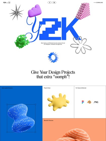 Y2K Abstract 3D Illustrations Thumbnail Preview