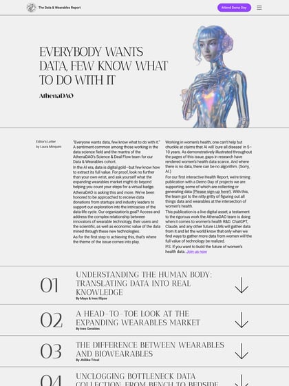 AthenaDAO’s Data & Wearables Report Thumbnail Preview