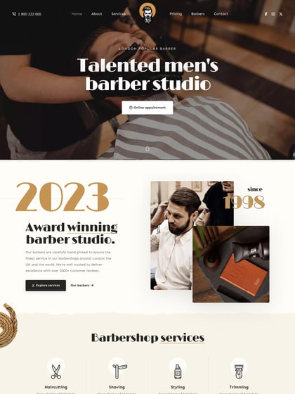 Crafto Barber Template Thumbnail Preview