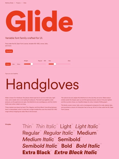 Glide Typeface Thumbnail Preview