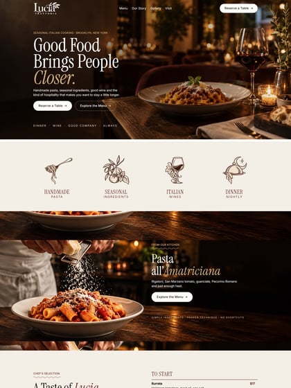 Restaurant Website Template Thumbnail Preview