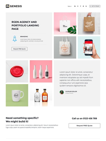 R.Gen – Agency Landing Page Template Thumbnail Preview