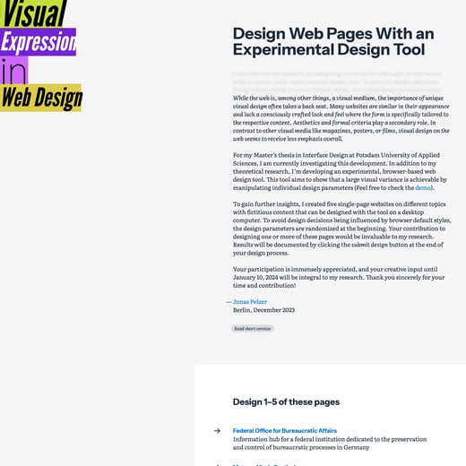 Visual Expression in Web Design