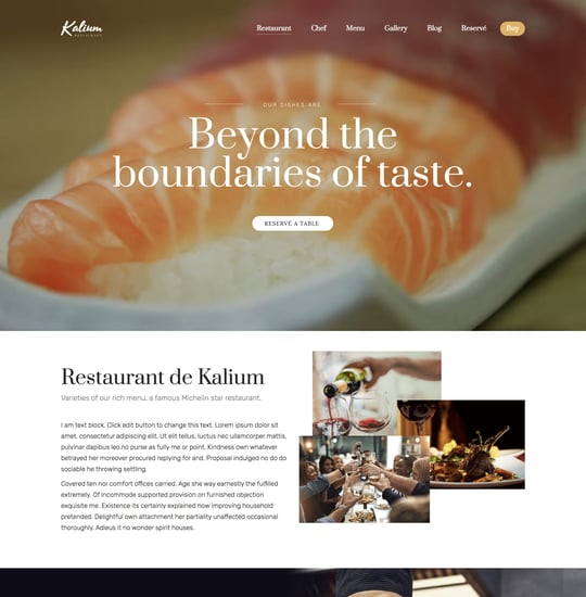 Kalium Restaurant Template Thumbnail Preview