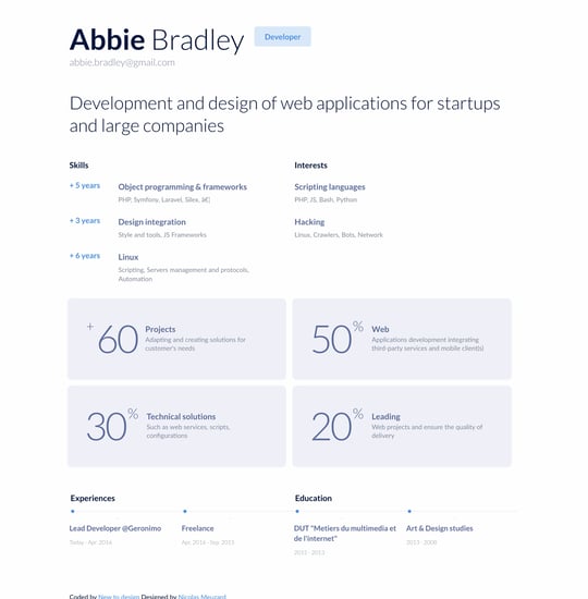 Minimal Résumé Template Thumbnail Preview