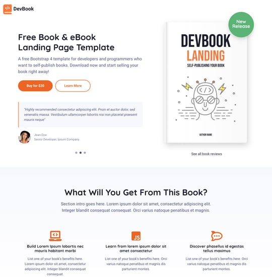 DevBook Template Thumbnail Preview