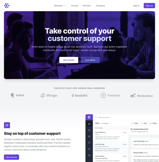 Tailwind UI – Marketing Page Template Thumbnail Preview