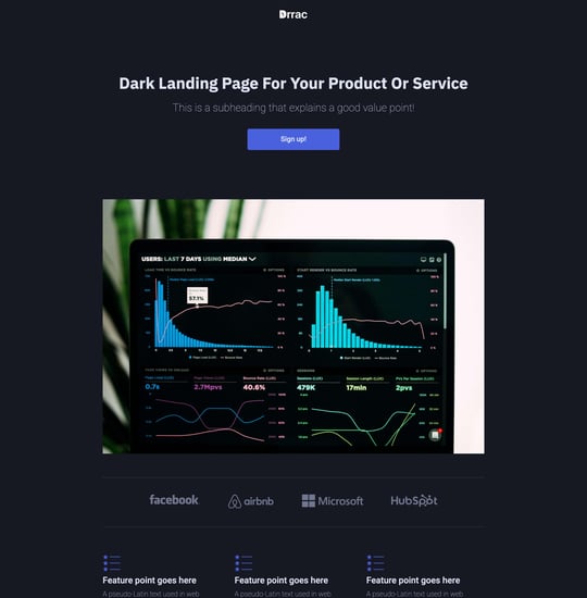 Dark Startup Template Thumbnail Preview