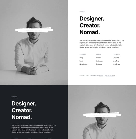 Split Template Thumbnail Preview