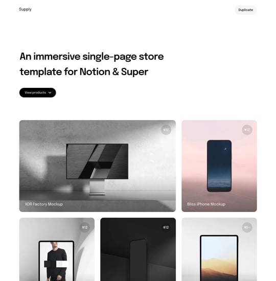 Supply Template Thumbnail Preview