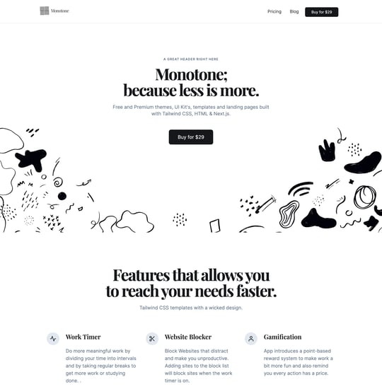 Monotone Template Thumbnail Preview