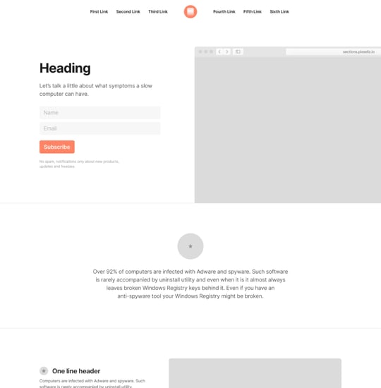 Sections Template Thumbnail Preview
